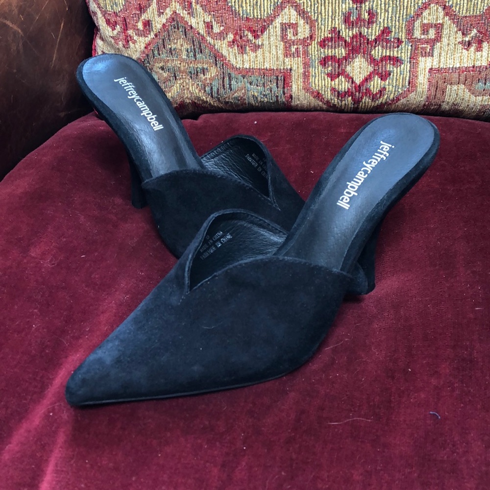 Jeffrey Campbell black suede heels